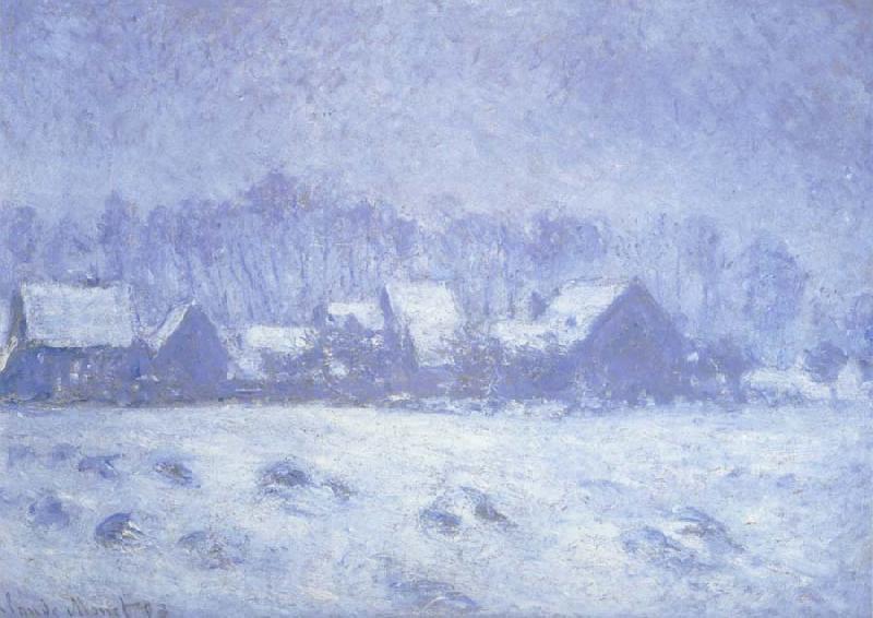 Claude Monet Snow Effect at Giverny Norge oil painting art